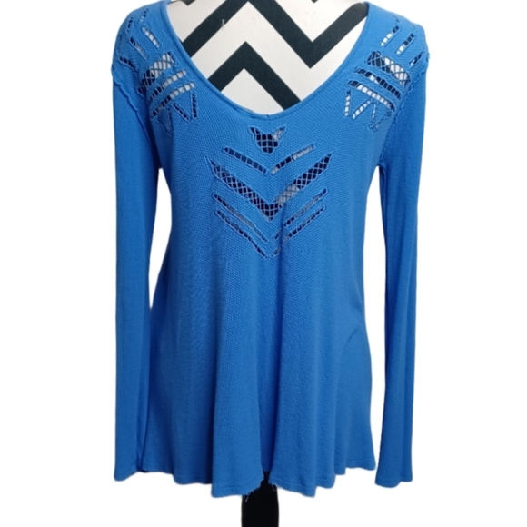 Free People Moonrise Cutout Boho  Long-sleeve Thermal Top - Picture 5 of 14